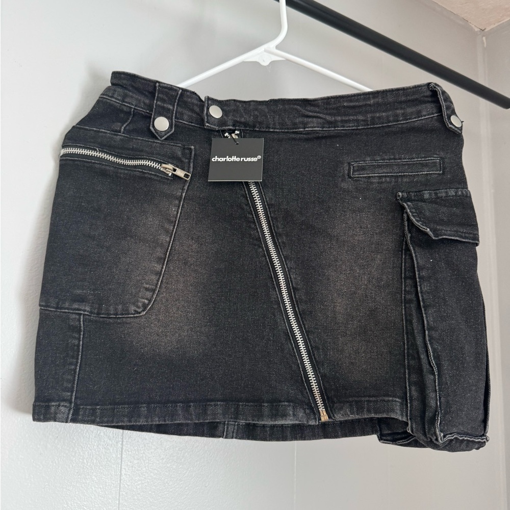 Charlotte Russe Dark Gray Cargo Skirt